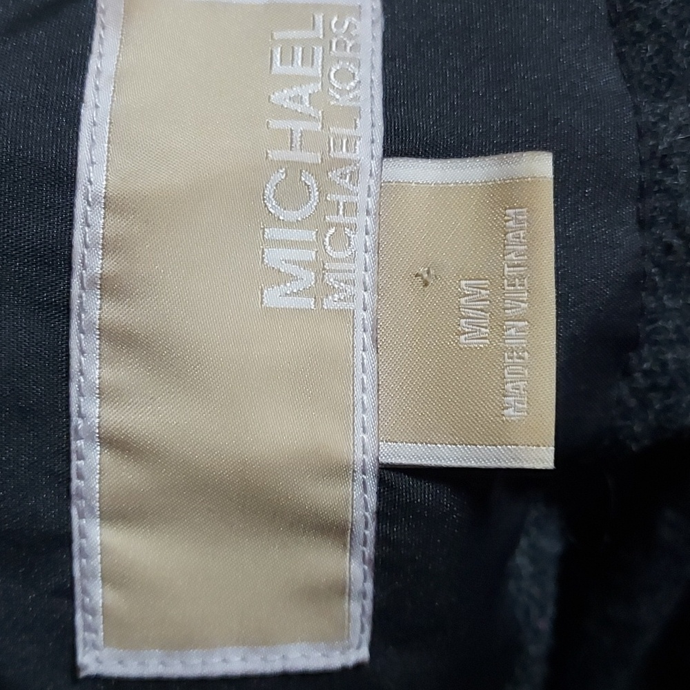 Michael Kors Black Quilted Trench Coat Sz-M - Picture 6 of 8